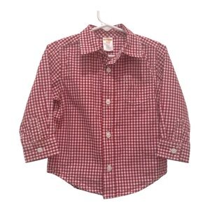 Gymboree 18-24mo baby red and white gingham button down